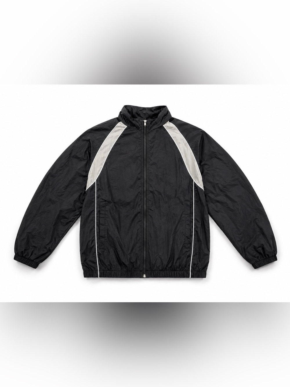 VINTAGE Y2K STYLE MENS BLACK WINDBREAKER